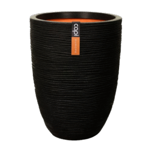 VASE ELEGANT HAUT RIB 17X21 NOIR- CAP
