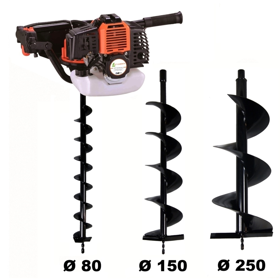 TARIERE THERMIQUE 52CM3 - 3CV+3MECHES 80-150-250MM