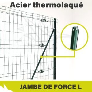 JAMBE FORCE C 25X25 GRIS 1.2M
