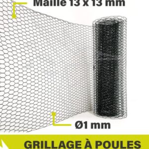 GRIL VERT 1MX5M HEXA 13MM - POULAILLER