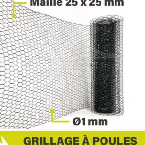 GRIL VERT 1MX10M HEXA 25MM - POULAILLER