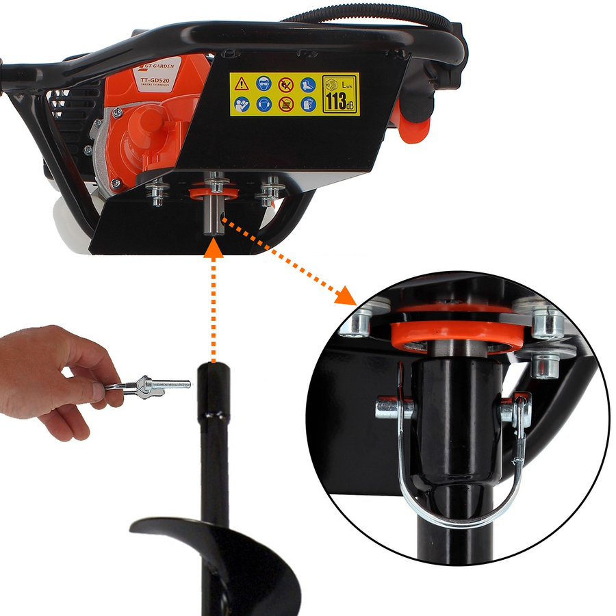 TARIERE THERMIQUE 52CM3 - 3CV+3MECHES 80-150-250MM – Image 3