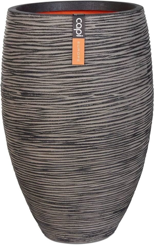 VASE ELEGANT DELUXE RIB  NL 55X85 GRIS ANT - CAP