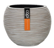 VASE BOULE RIB 18X15 IVOIRE - CAP