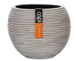VASE BOULE RIB 21X19 IVOIRE - CAP