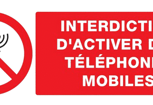 AUTOCOLLANT D80 "INTERD.TEL.MOBILES"
