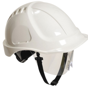 CASQUE CHANTIER VISIERE BLANC - POR